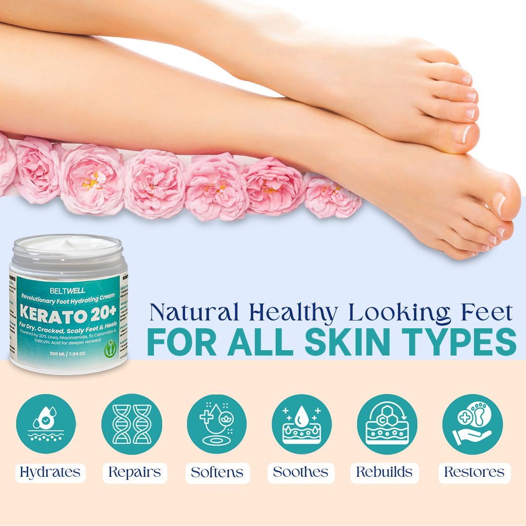 Kerato20+ Urea 20% Intense Foot Hydrating Cream For Dry, & Cracked Feet, Non-Greasy