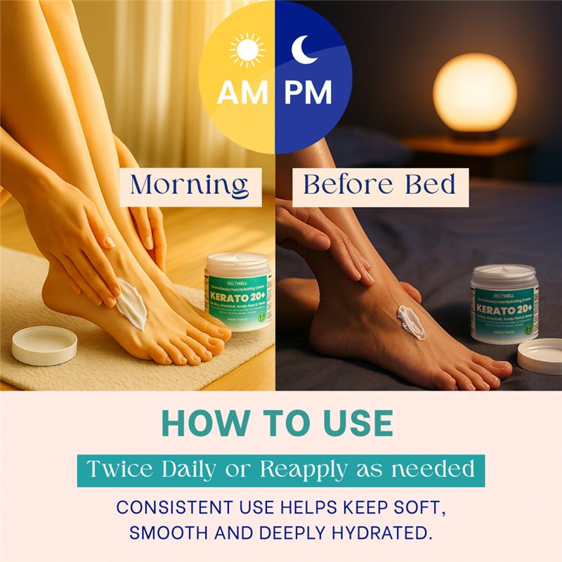 Kerato20+ Urea 20% Intense Foot Hydrating Cream For Dry, & Cracked Feet, Non-Greasy