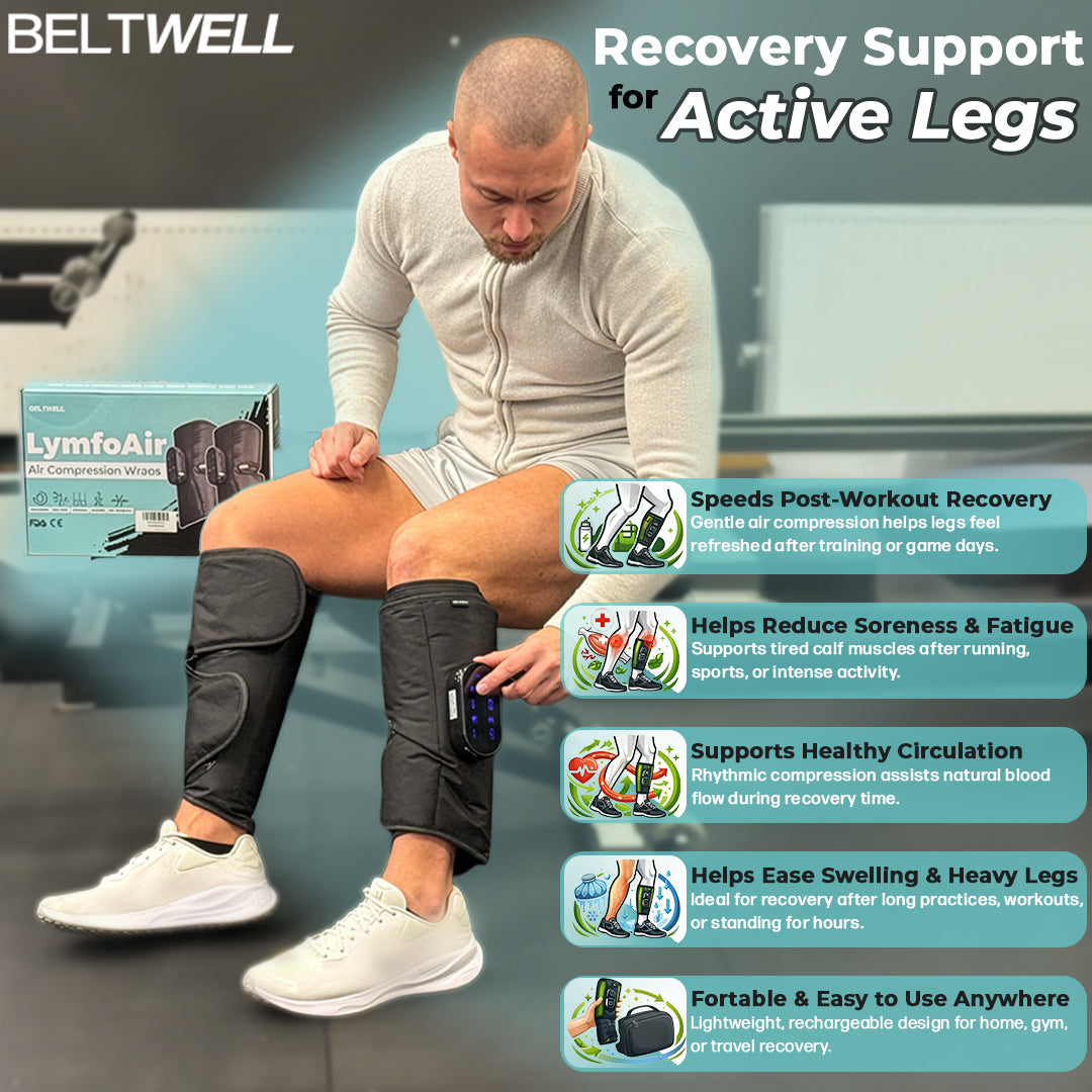 LymfoAir™ Air Compression Massager 2.0 | EMS, Heat, & Wireless & USB Rechargeable