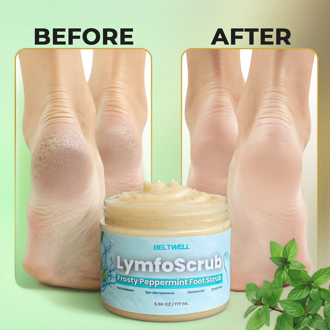 LymfoScrub™ Frosty Peppermint Foot Scrub For Sensitive, Itchy, Cracked, & Swollen Feet