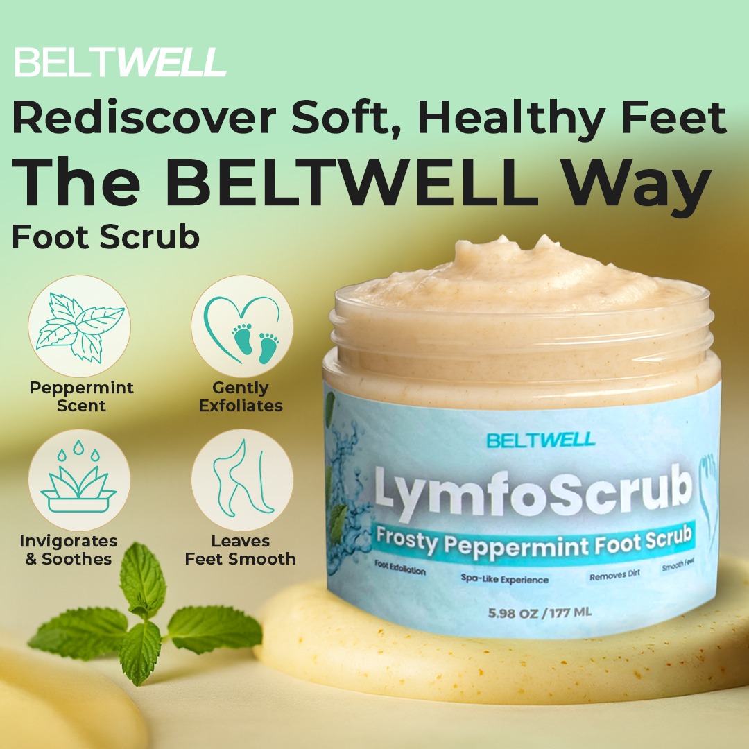 LymfoScrub™ Frosty Peppermint Foot Scrub For Sensitive, Itchy, Cracked, & Swollen Feet