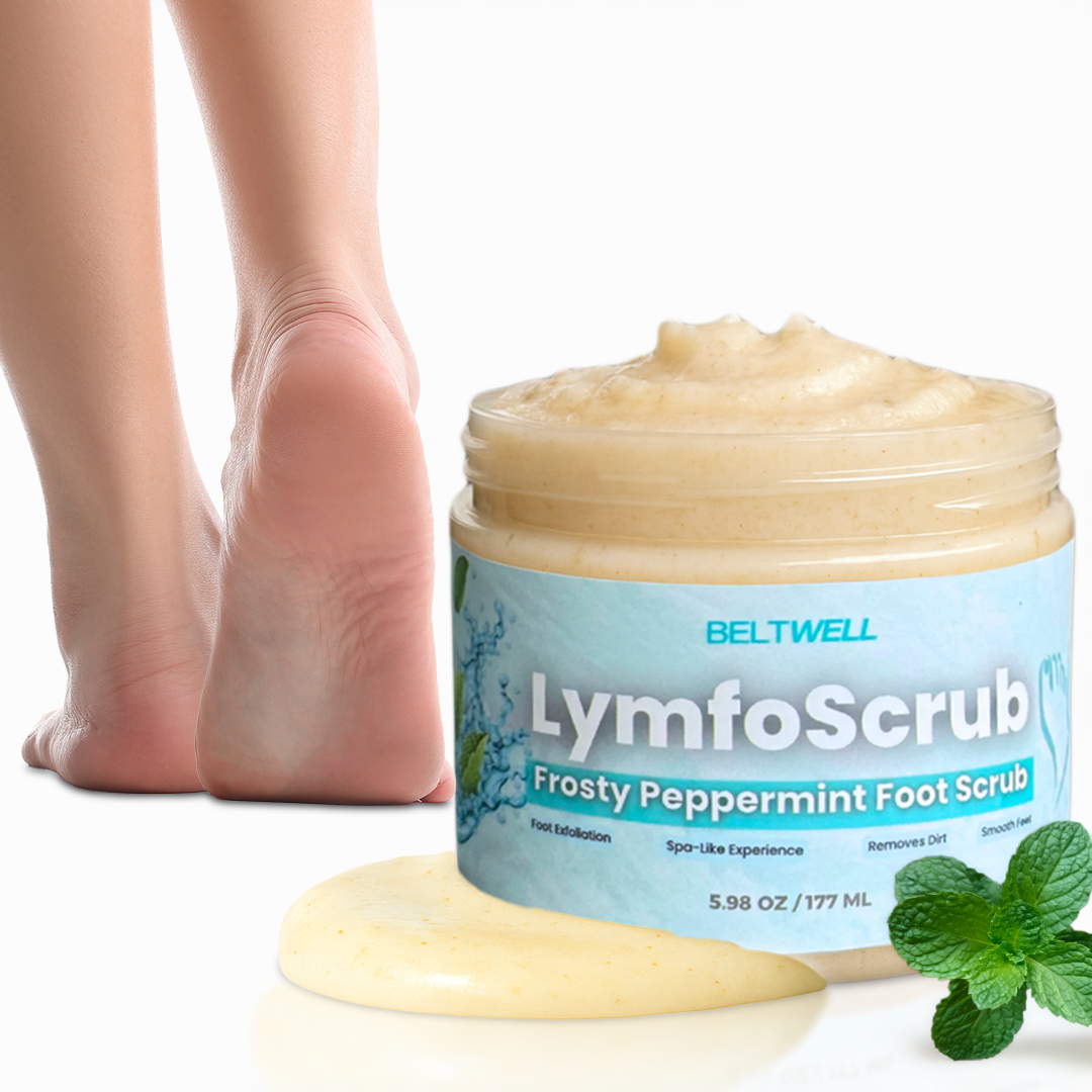 LymfoScrub™ Frosty Peppermint Foot Scrub For Sensitive, Itchy, Cracked, & Swollen Feet